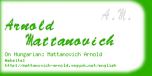 arnold mattanovich business card